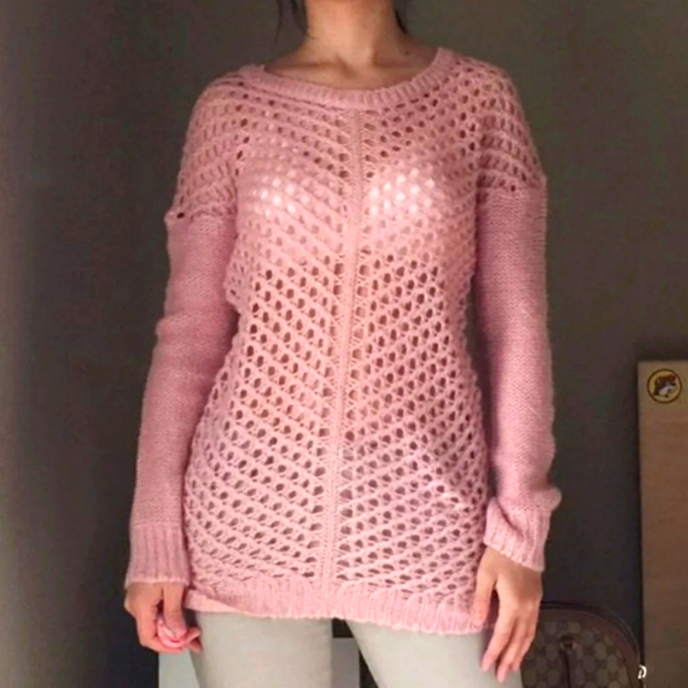 Rue21 Crochet Baby Pink Sweater